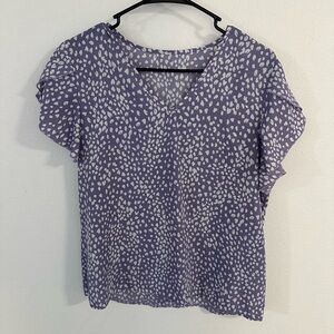 SHEIN Purple and White Patterned Blouse